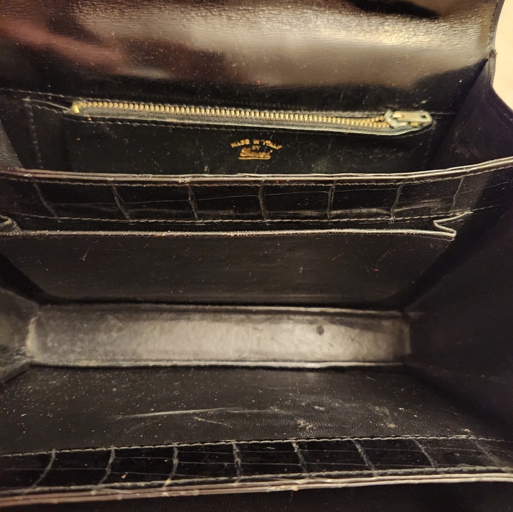 Gucci Vintage Crocodile Black Top Handle Purse - Picture 10 of 10